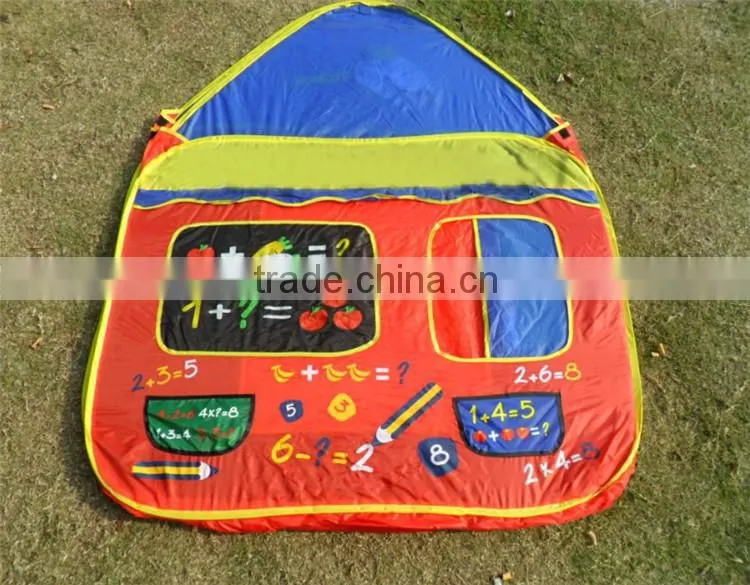 Foldable Pop Up Play Tent with 2 Doors and 2 Mesh Windows Pvc Child Game House Kids Single Layer Play Camping Tent