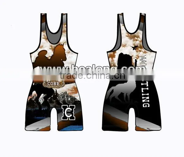 Lycra Custom High Qulicty Cheap Men Wrestling Jersey Shirt Clothing