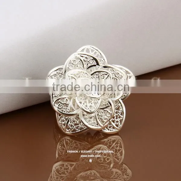 Lekani artificial rose flower filigree silvers
