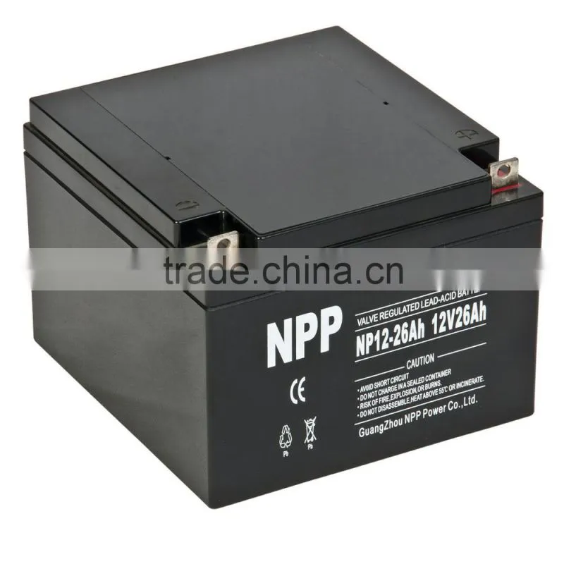 made in China 12V26Ah storage lead acid battery