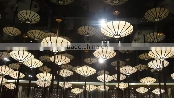 Chinese antique style hotel fabric drop lightings