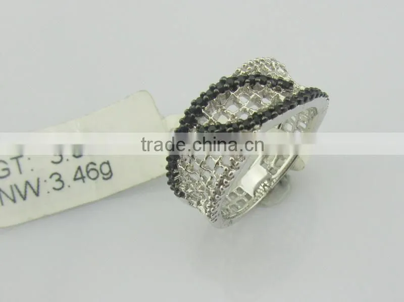 Wholesale two-tone plated silver ring fashion silver jewelry ring