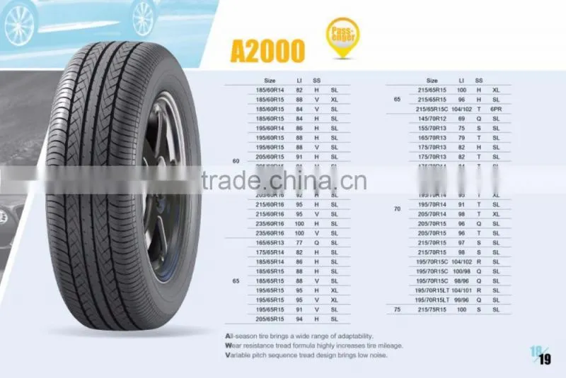 durun passenger car tires 215/75R15LT pattern A2000