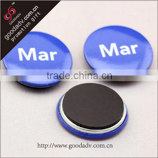 Promotional tinplate magnetic badge / customized magnetic round button name badge