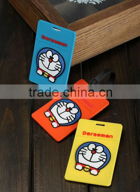 Custom design FDA Silicone embossed luggage tag blank name tag for promotion