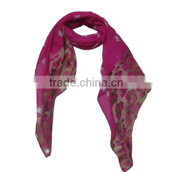 colorful ripple infinity magic scarf with grey tassel