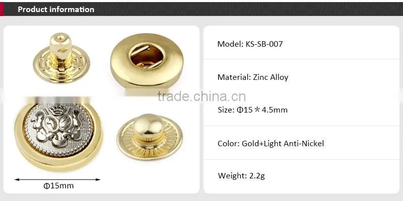 Fashion High Quality Custom Press Metal Snap Button