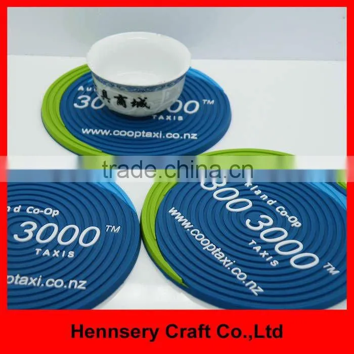 Fashion full color soft pvc rubber design cup coaster