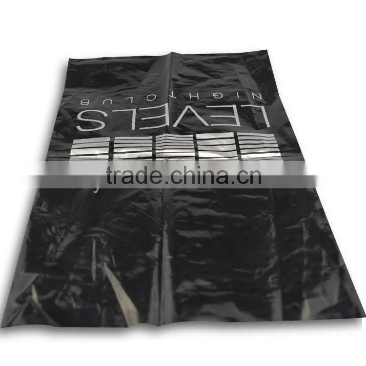 shock resistant PE black garbage packing bag , rubbish bag with custom logo