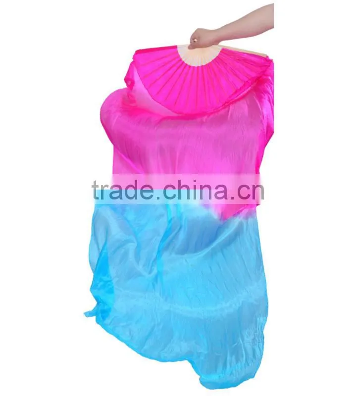 Long Silk Fabric Dancing Fans for Belly Dance