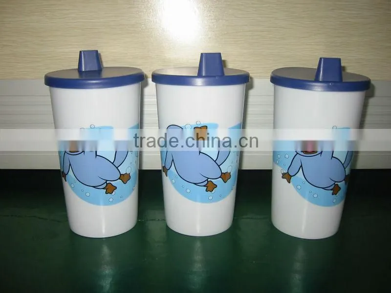 500ml plastic drinking cup with lid for kids