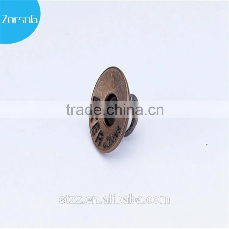 news fashion gold jeans buttons and rivets for Fast delivery
