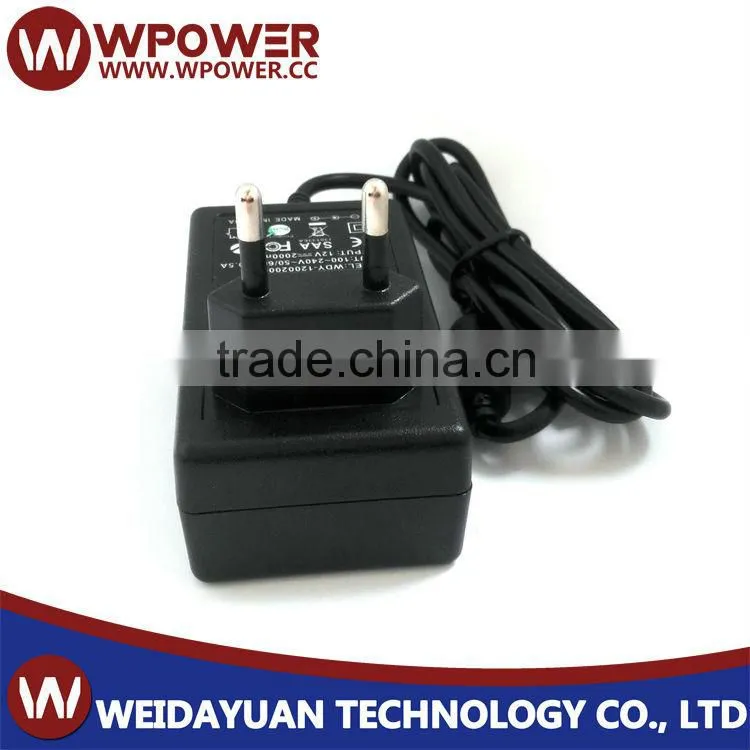 9V 2A Power Supply Barrel type right angle connector 5.5X2.5mm/5.5X2.1mm with CE FCC SAA C-tick RoHS certificates