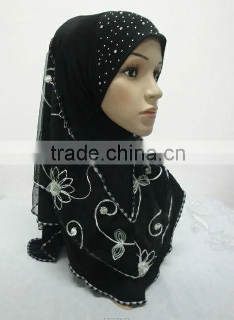 H171 latest embroidery muslim hijab,hijab scarf