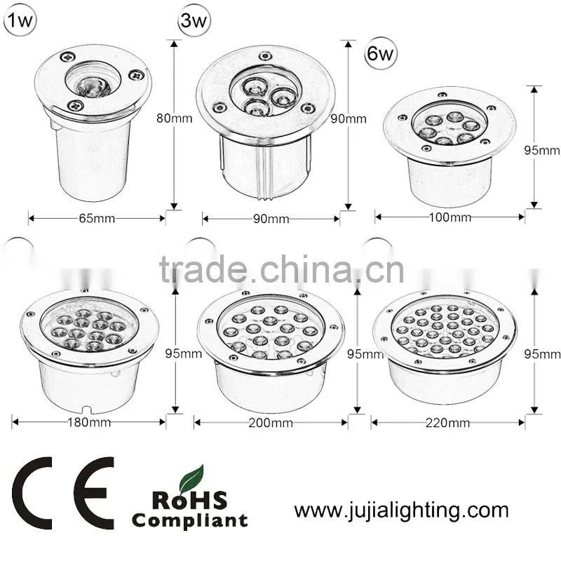 12W 12x1W RGB High-Power Round Led Underground Light DC 24V