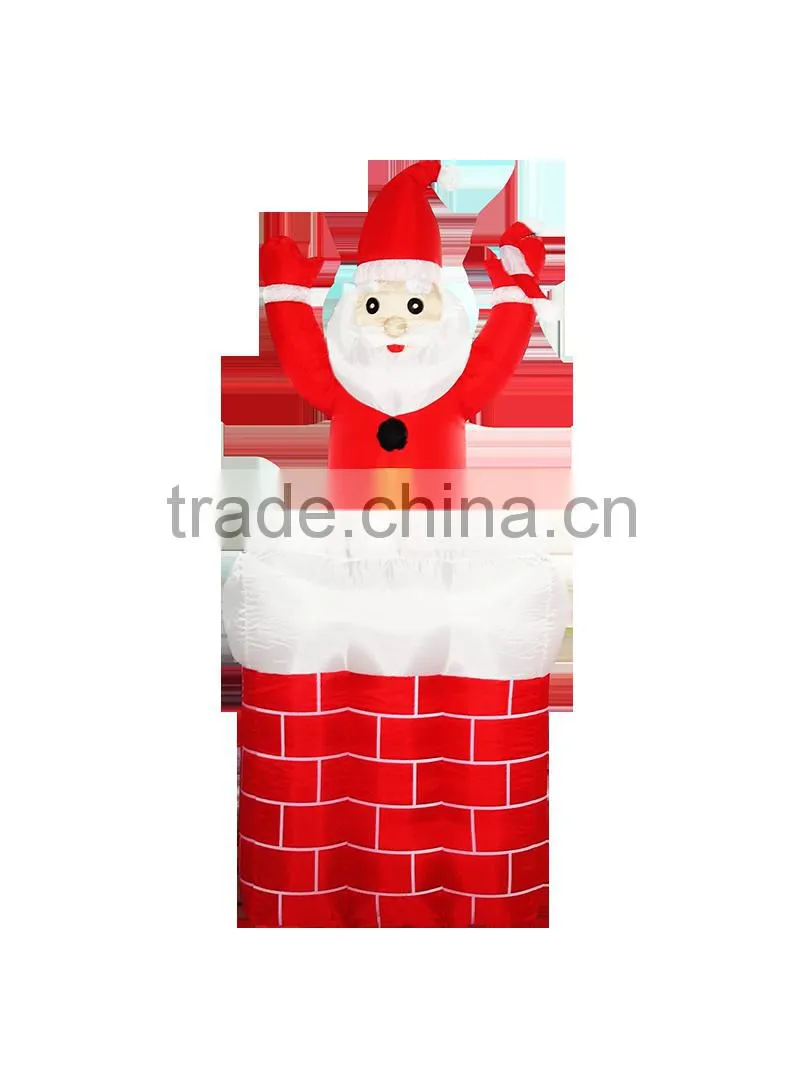 DJ-222 4ft-8ft inflatable outdoor christmas santa claus Chimney decoration up and down movement