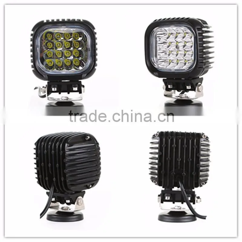 Square 48w led flood light 4x4 off road 12V tractor jee-p work lights fog light For Jee-p Cabin Boat SUV Truck Car ATV