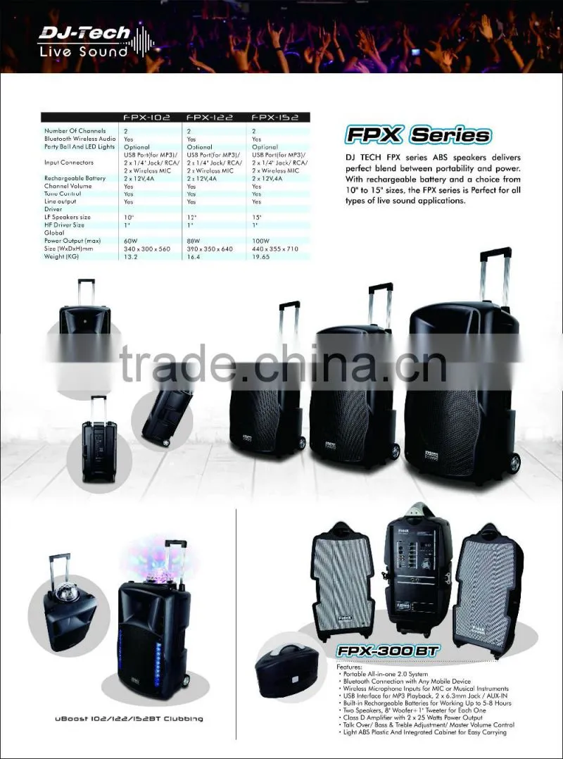 big power sound speaker CE FCC RoHS big outdoor portable battery powered speakers