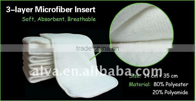 ALVA Reusable and Washable Cloth Diapers Babies Plain Cloth Nappies with TPU Made in China