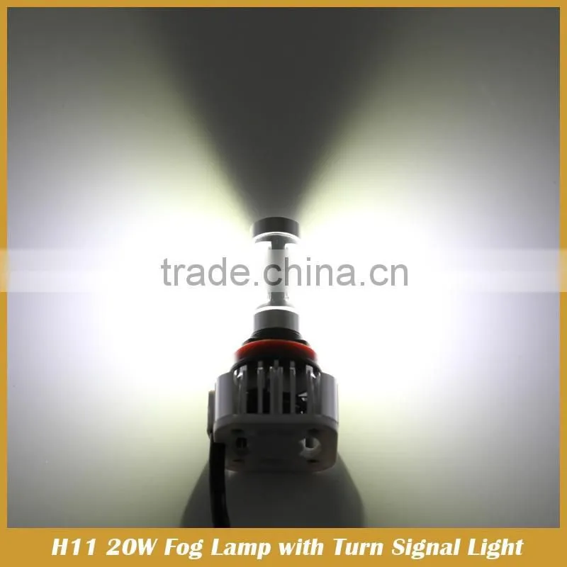 High Power H11 LED Fog Daytime Light Lamp with Amber Turn signal light DRL