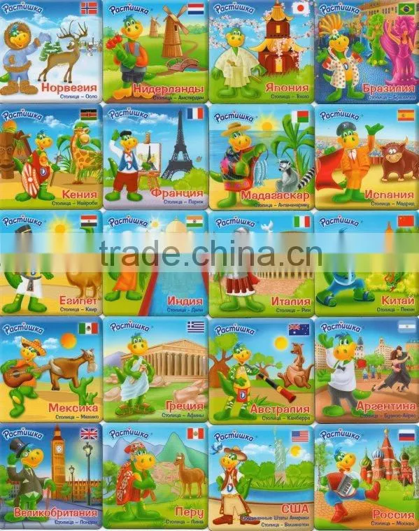 custom cartoon alphabet 3d pvc fridge magnet sticker