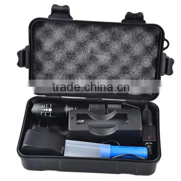 2000 Lumen Handheld Flashlight LED XML T6 Water Resistant Camping Torch Adjustable Focus Zoom Tactical Flashlight