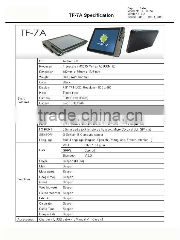 3g tablet pc touch screen tablet pc
