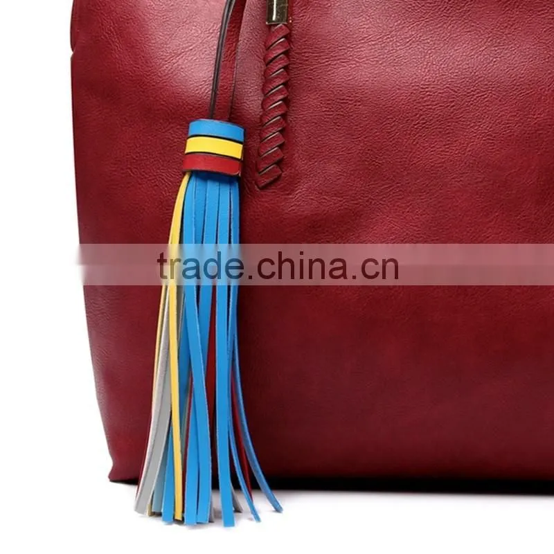 Dongguan factory fashion ladies handbag wholesale leather set handbag