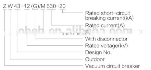 12kv ZW43-12(G)/M630-20 outdoor high voltage permanent magnet vacuum circuit breaker