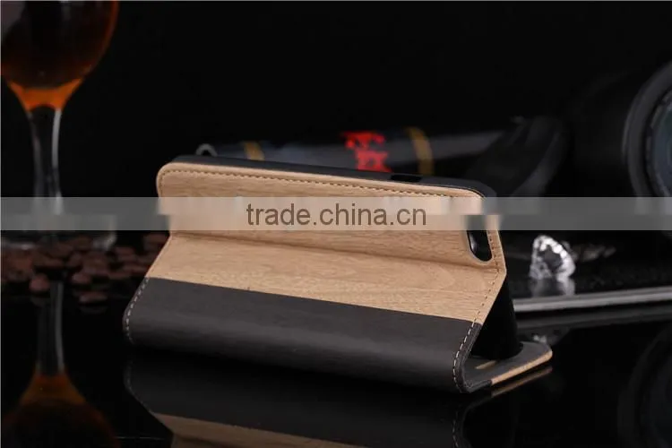 for iphone6 cover wood pattern leather case for iphone 6