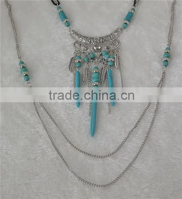 Wholesale multi layer bead necklace/tassel necklace pendant bead beaded fringe turkish