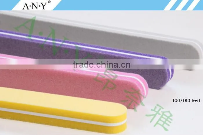 Professional Nail Care Polishing Sponge Sanding Nail File 100/180 Grit