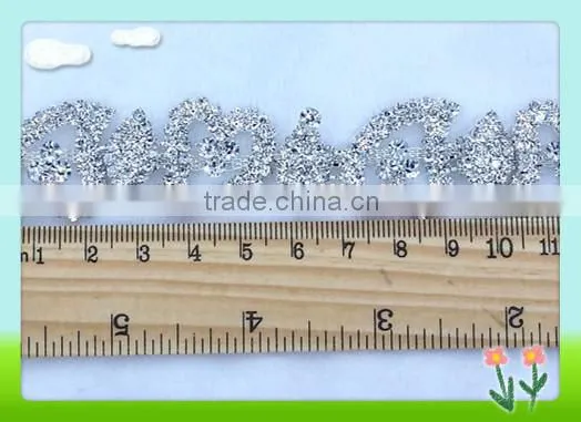 2016 Fashion rhinestone sew on trimmings,heart shaped trimmings