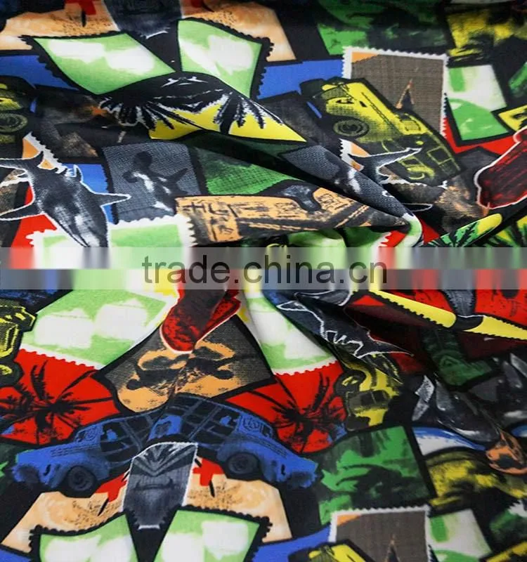 Anti-UV 82 Polyester 18 Spandex Pritned Swimwear Fabric