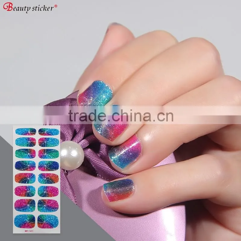 Wholesales Custom Glitter Full Nail Art Sticker