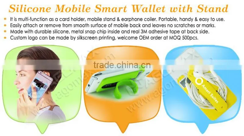 3 in 1 multiuse smartphone 3M adhesive stand with card pocket