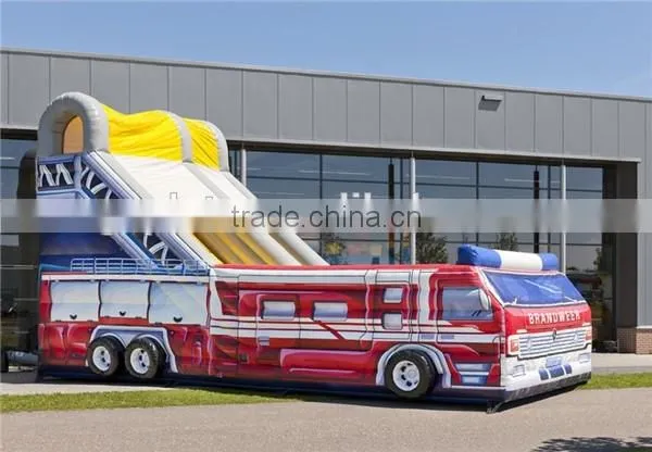 Customized Fire Truck Adult Inflatable Slide