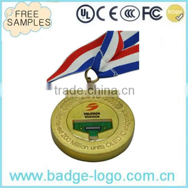 Antique Running Award Medal, Wholsale Zinc Alloy Medal with Ribbons