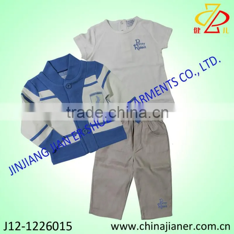 cute design children clothes boy casual hoodie 3pcs set