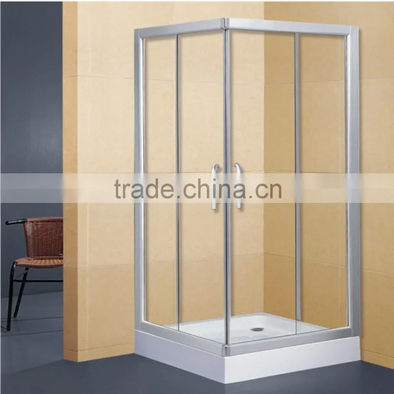 Aluminium Framed Simple Shower Enclosure with White Acrylic Shower Tray