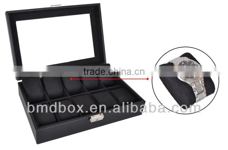 10 slots faux leather watch collection box