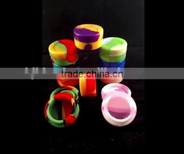 Colorful silicone insert healthy silicone wax jar with lid silicone dab wax container jars small silicone container