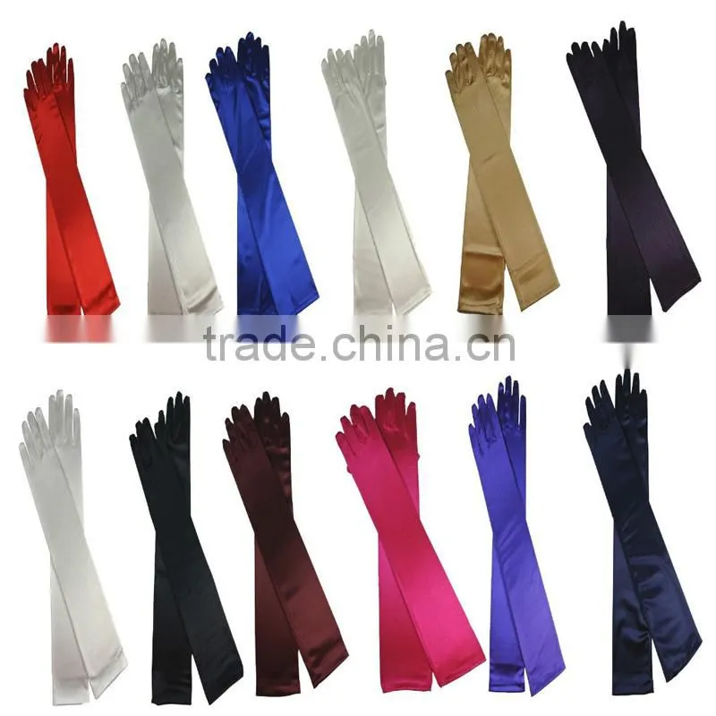 2016 Halloween Costume Accessory Party Supply Black Satin Long Gloves