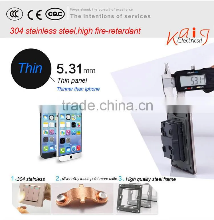 Wall mount AC180V - 240V LED footlight wall switch with yellow light