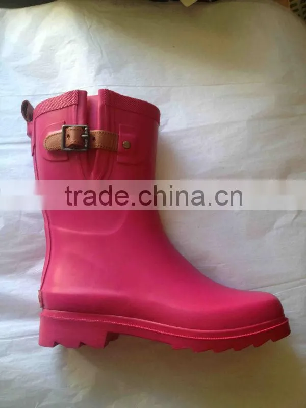 red women safety shoes rubber rain boots