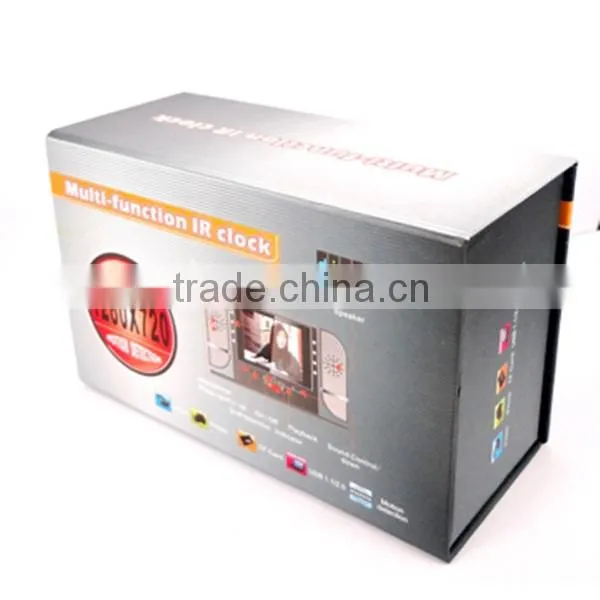 1280x720 (30fps) HD Camera Alarm Clock with Motion/Voice Detection Clock Camera
