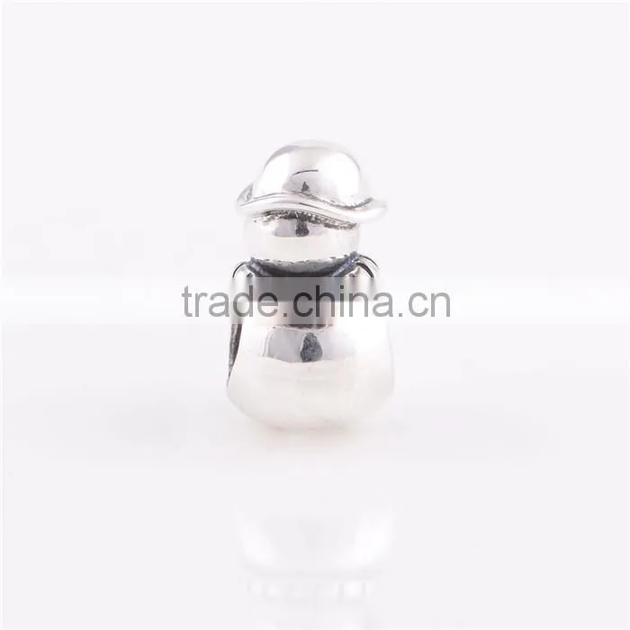 Wholesale Christmas Beads Snowman 925 Sterling Silver Charms In Bulk