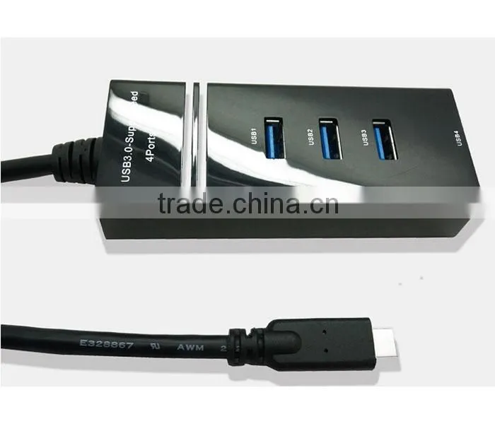 10Gbps reversible USB 3.1 Type C to 4 PORTS USB 3.0 HUB for Apple Macbook AIR 12"