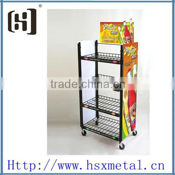 supermarket beer wine bottle drink metal display stand HSX-S321