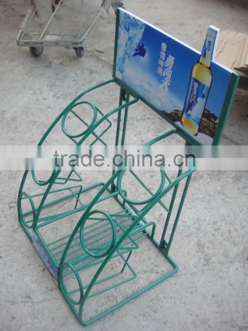 wire wine bottle display stand beer display rack HSX-318